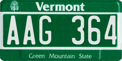 VT license plate AAG364