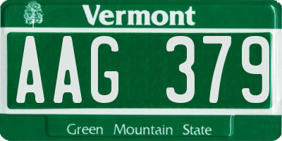 VT license plate AAG379