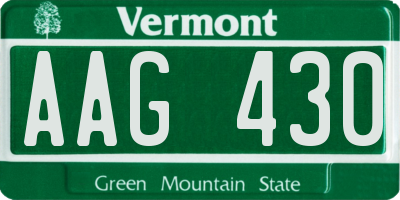VT license plate AAG430