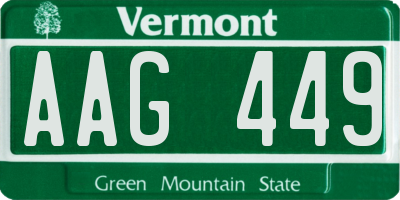 VT license plate AAG449