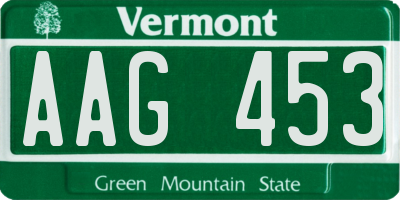 VT license plate AAG453