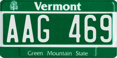 VT license plate AAG469