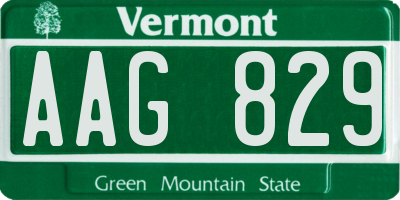 VT license plate AAG829
