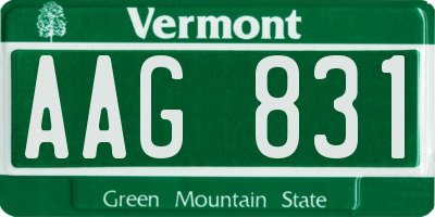 VT license plate AAG831