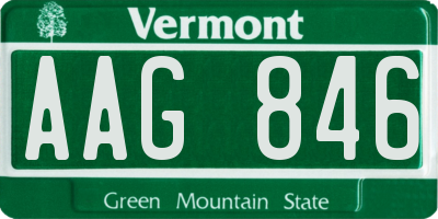 VT license plate AAG846