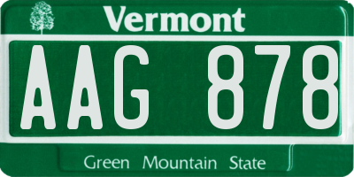 VT license plate AAG878