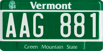 VT license plate AAG881