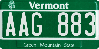 VT license plate AAG883
