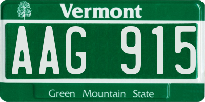 VT license plate AAG915