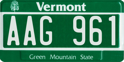 VT license plate AAG961