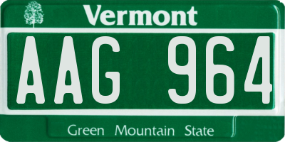 VT license plate AAG964