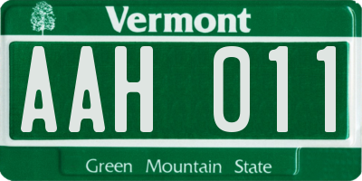 VT license plate AAH011