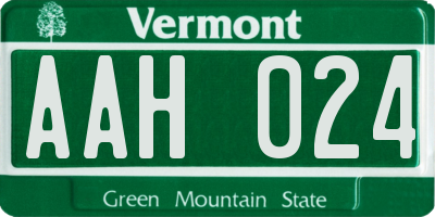 VT license plate AAH024