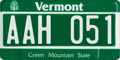 VT license plate AAH051