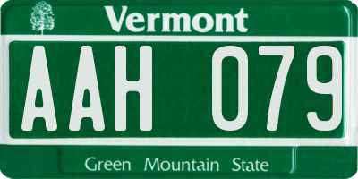 VT license plate AAH079