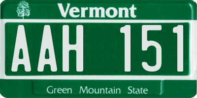 VT license plate AAH151