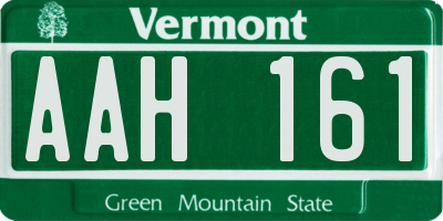 VT license plate AAH161