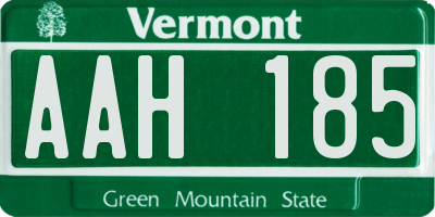 VT license plate AAH185