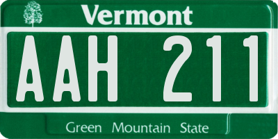 VT license plate AAH211