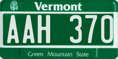 VT license plate AAH370