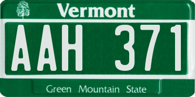 VT license plate AAH371