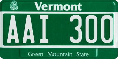 VT license plate AAI300