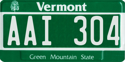 VT license plate AAI304