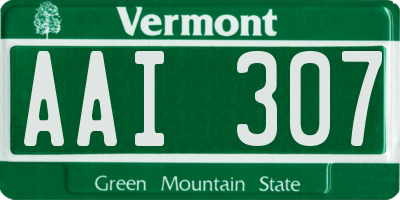 VT license plate AAI307