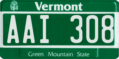 VT license plate AAI308
