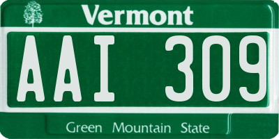 VT license plate AAI309