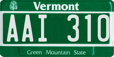 VT license plate AAI310