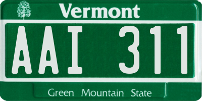 VT license plate AAI311