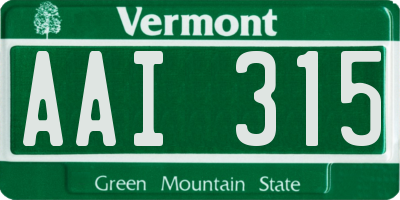 VT license plate AAI315