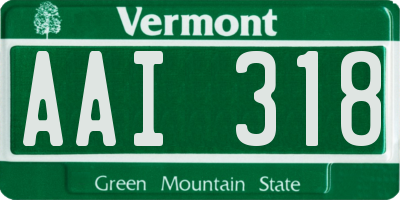 VT license plate AAI318