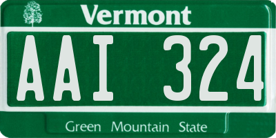 VT license plate AAI324