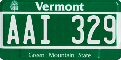 VT license plate AAI329