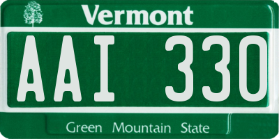 VT license plate AAI330
