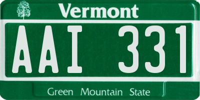 VT license plate AAI331
