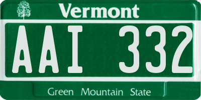 VT license plate AAI332