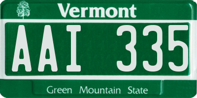 VT license plate AAI335