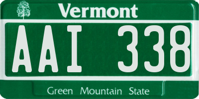VT license plate AAI338