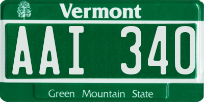 VT license plate AAI340