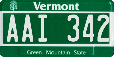 VT license plate AAI342