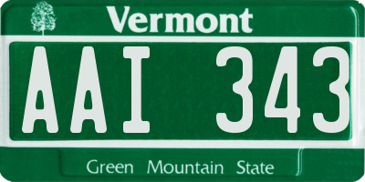 VT license plate AAI343