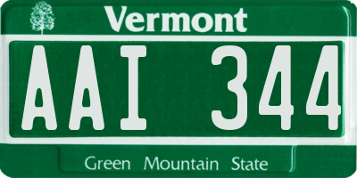 VT license plate AAI344