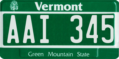VT license plate AAI345