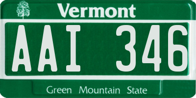 VT license plate AAI346