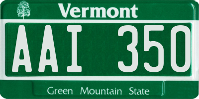 VT license plate AAI350