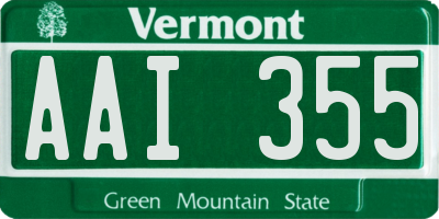 VT license plate AAI355