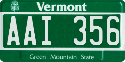 VT license plate AAI356